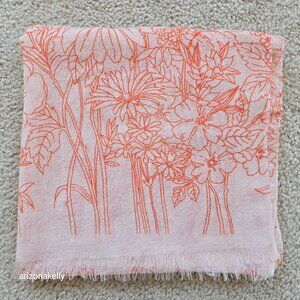 Vintage Echo Oblong Scarf Floral Outline 70's Vibes